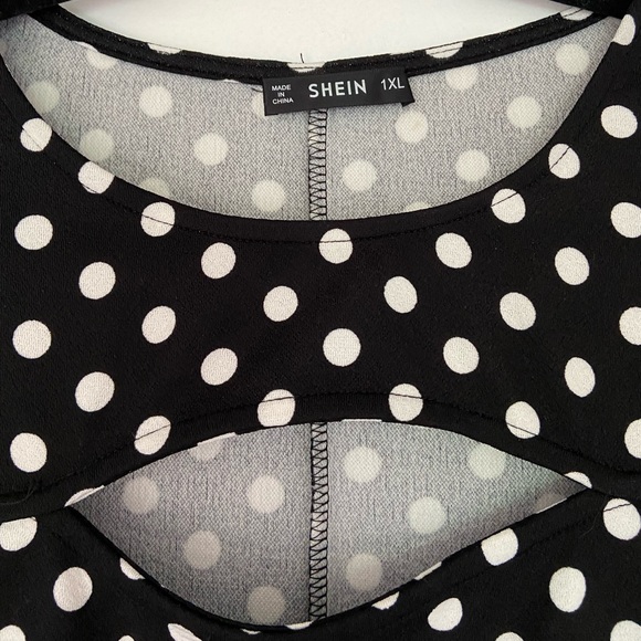 Shein polka dot peplum top - Picture 3 of 4